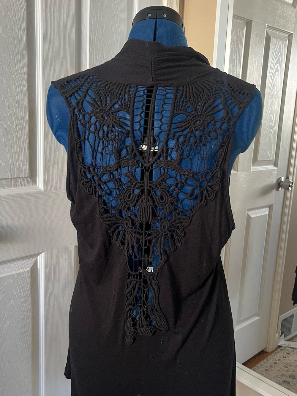 Lightweight drapey lace layering vest, perfect for festival season